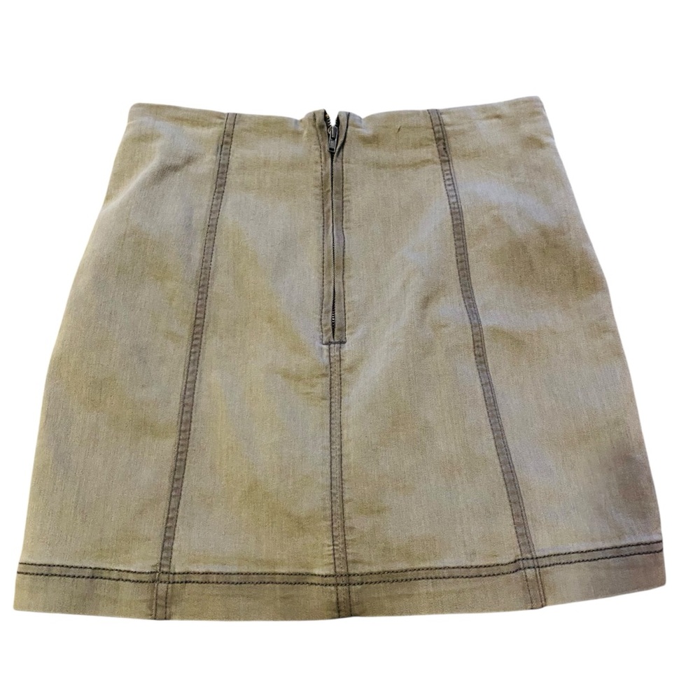 Free People Modern Femme Western Washed Grey Denim Mini Skirt 4 - Picture 5 of 7